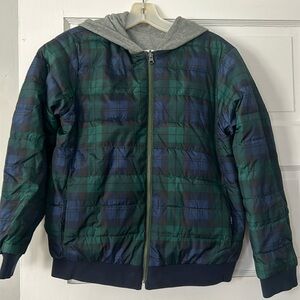 Boys Hooded reversible plaid waterproof jacket